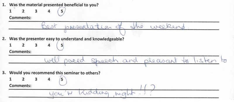 Best presentation of the weekend